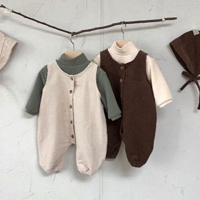 Infant Jumpsuit Male Baby Corduroy Vest Bag Fart Romper