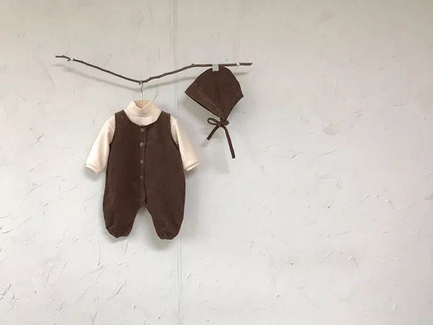 Infant Jumpsuit Male Baby Corduroy Vest Bag Fart Romper