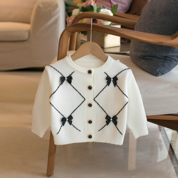 Children's Sweater Bow Knot Girls' Cardigan