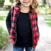 Children's Sleeveless Quilted Plaid Vest Vest